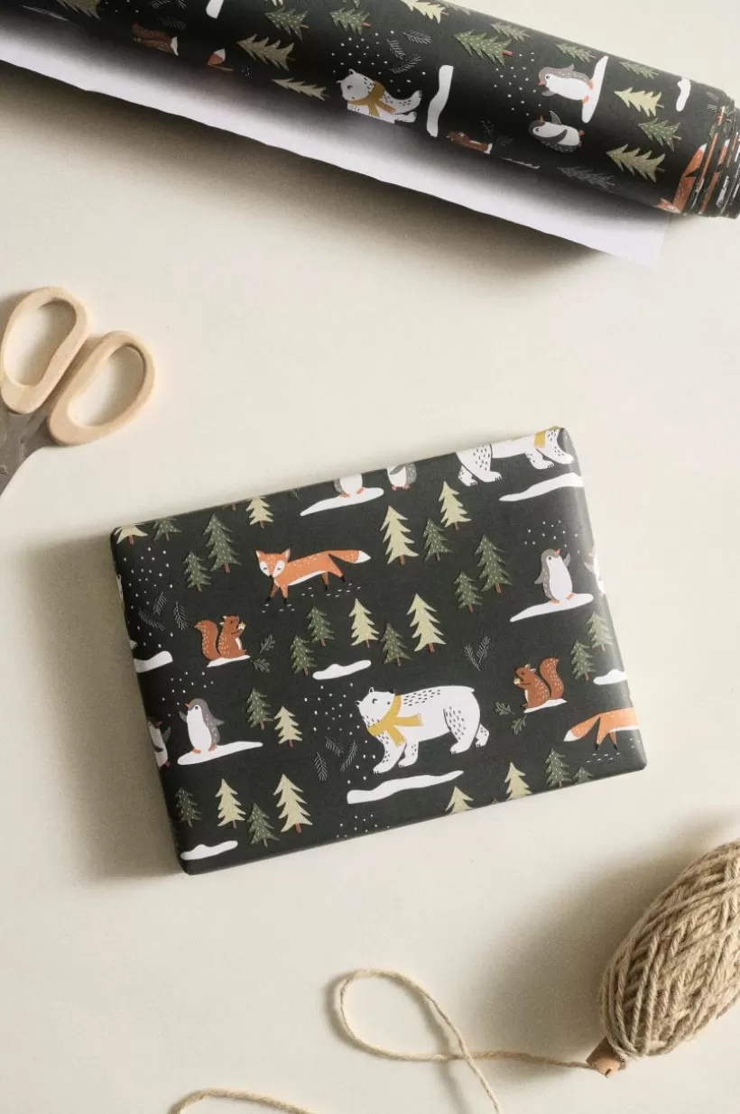 Jotex Presentpapper & Snöre | Juldekoration*ANIMAL FOREST Presentpapper - Längd 10 Meter
