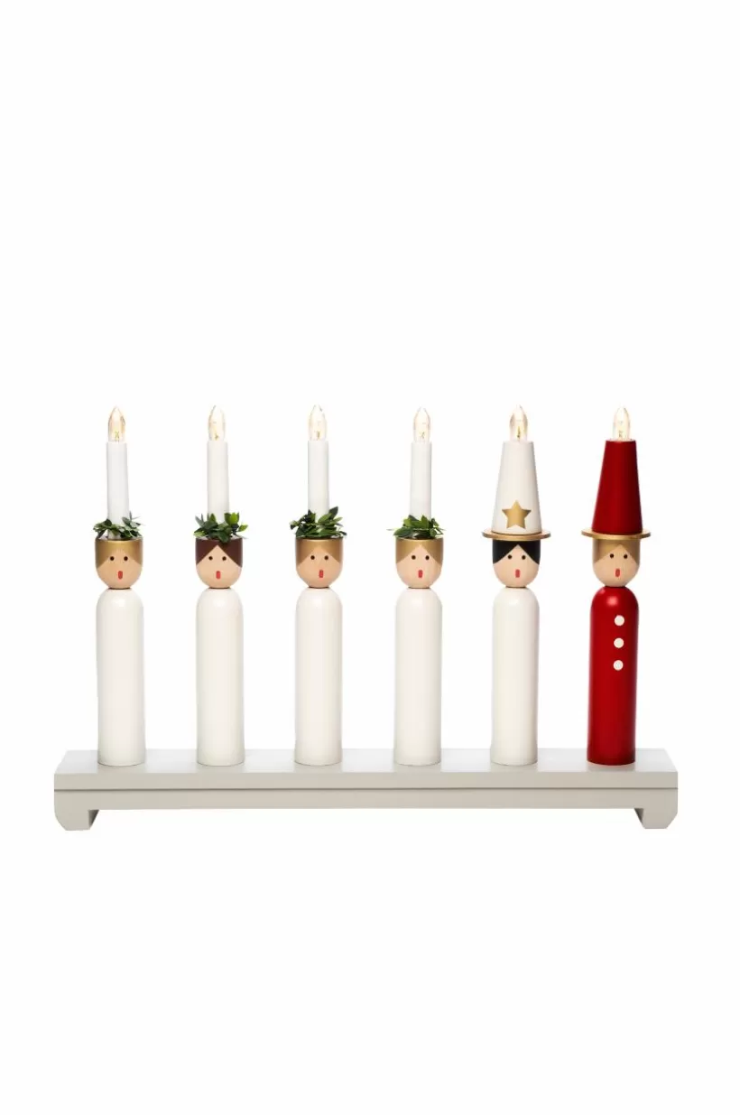 Jotex Julbelysning*Elljusstake 6 Ljus "Lucia" 30cm
