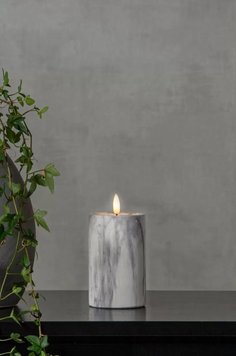 Jotex Ljus*FLAMME MARBLE Blockljus LED 15 Cm