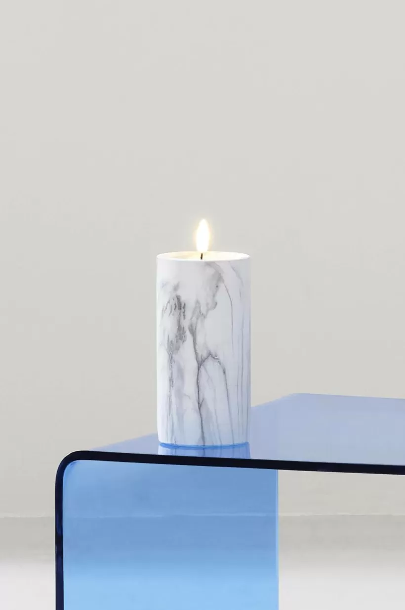 Jotex Ljus*FLAMME MARBLE Blockljus LED 17,5 Cm
