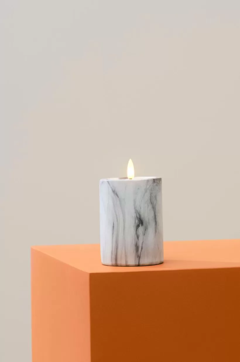 Jotex Ljus*FLAMME MARBLE Blockljus LED 12,5 Cm