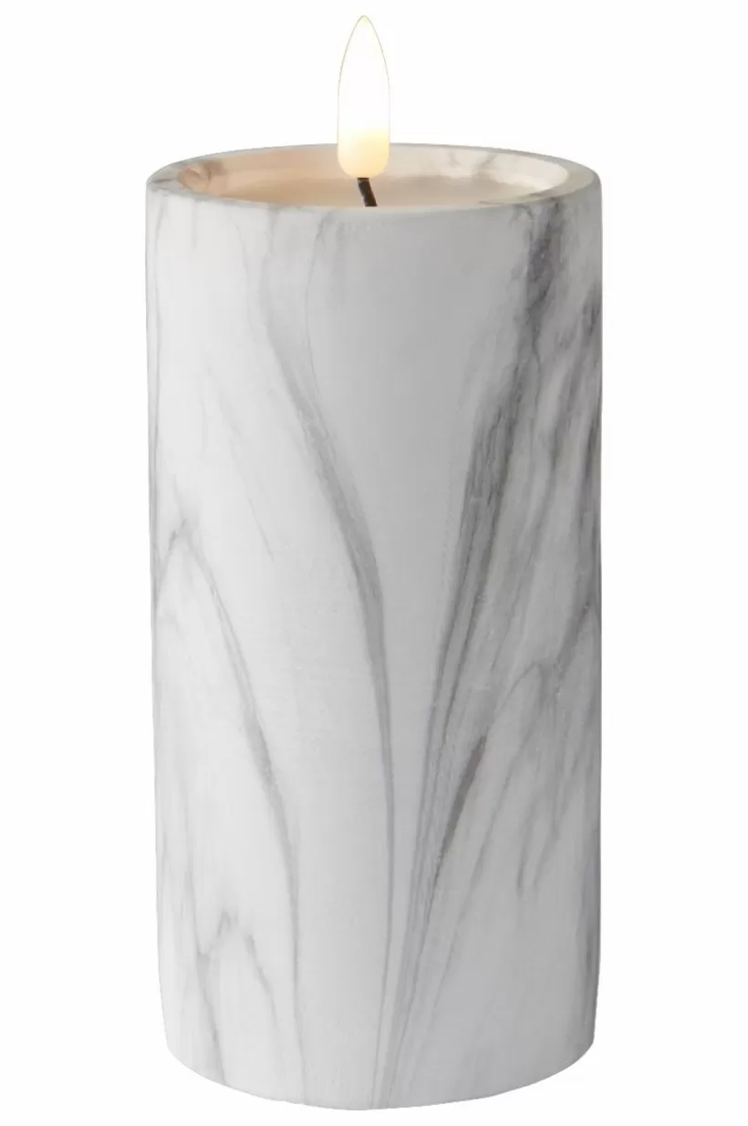 Jotex Ljus*FLAMME MARBLE Blockljus LED 17,5 Cm