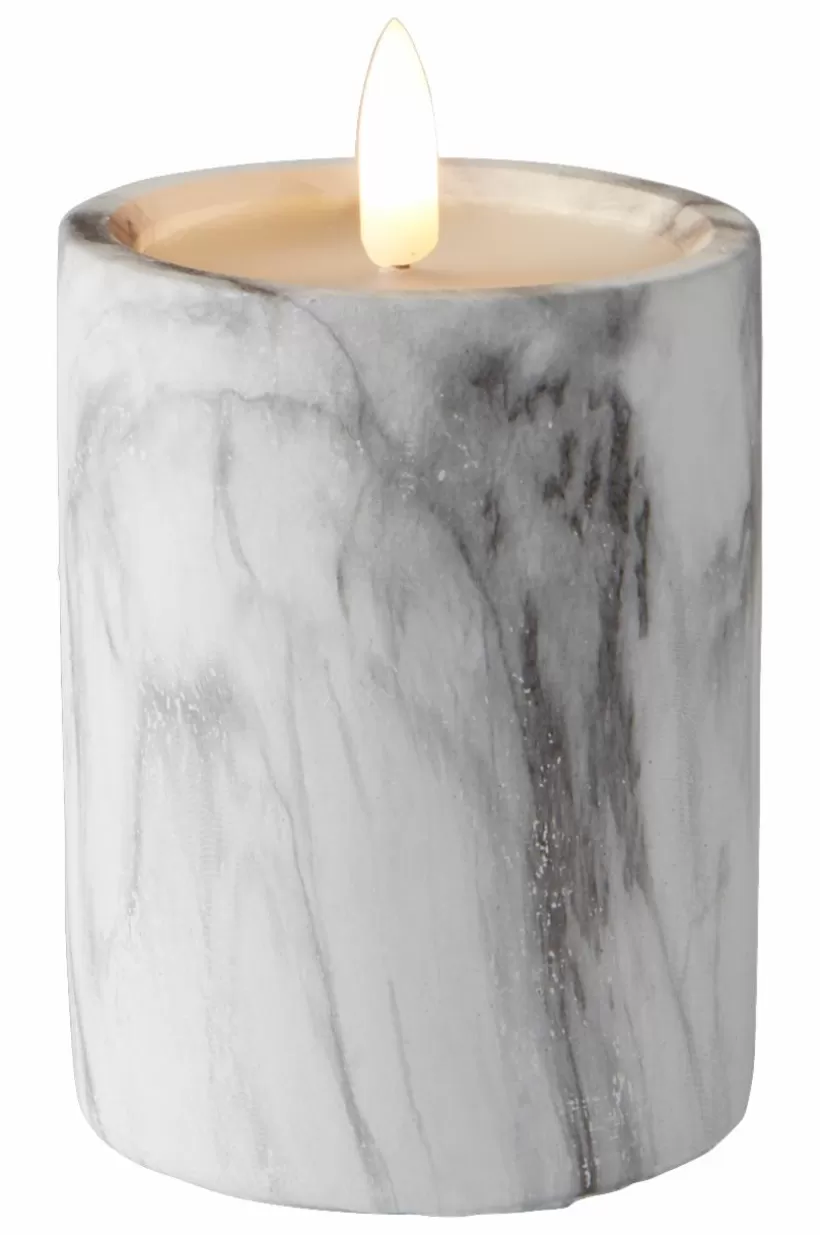 Jotex Ljus*FLAMME MARBLE Blockljus LED 12,5 Cm