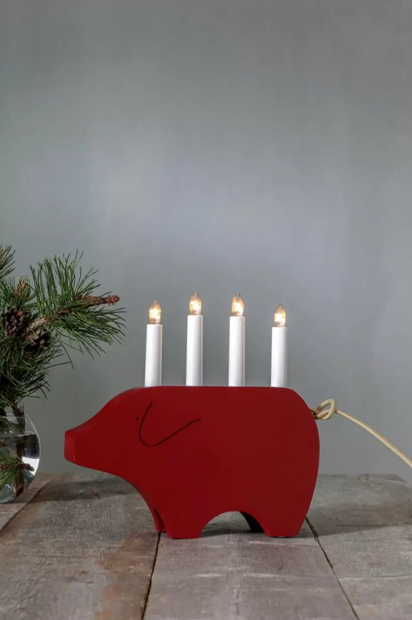 Jotex Julbelysning*Ljusstake Gry Höjd 28 Cm