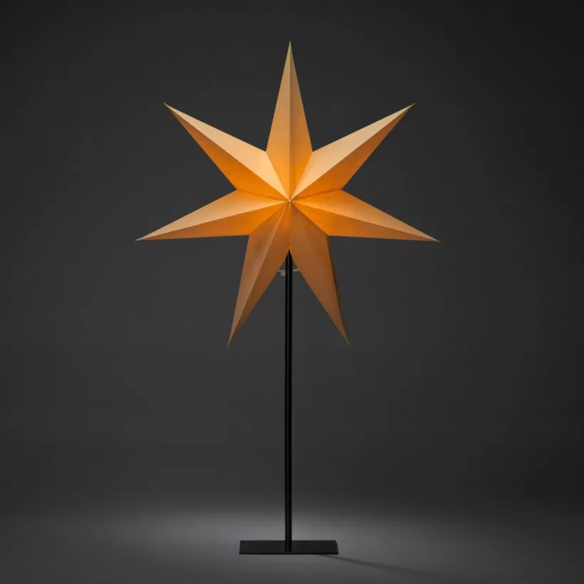 Jotex Julbelysning*Pappersstjärna Metallfot Höjd 80 Cm
