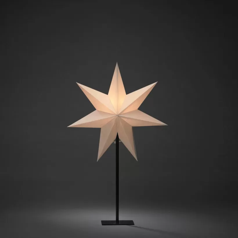 Jotex Julbelysning*Pappersstjärna Metallfot Höjd 65 Cm